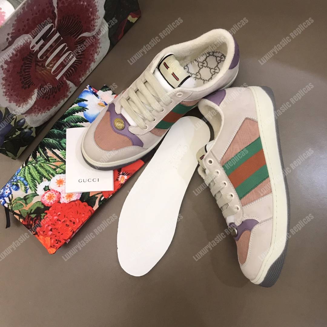 G*u*i women’s screener leather sneaker lilac