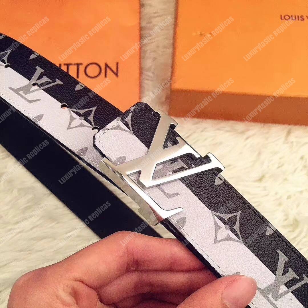 LV Belt Initiales Monogram Eclipse Split Outdoor 40mm Black/White