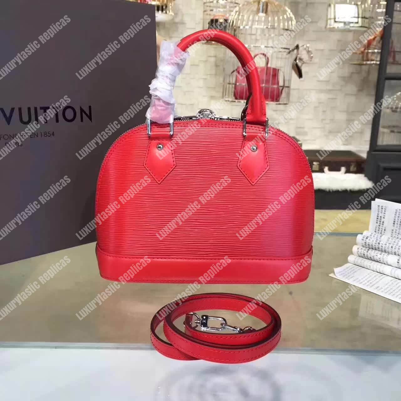 LV Alma BB Epi Leather Coquelicot