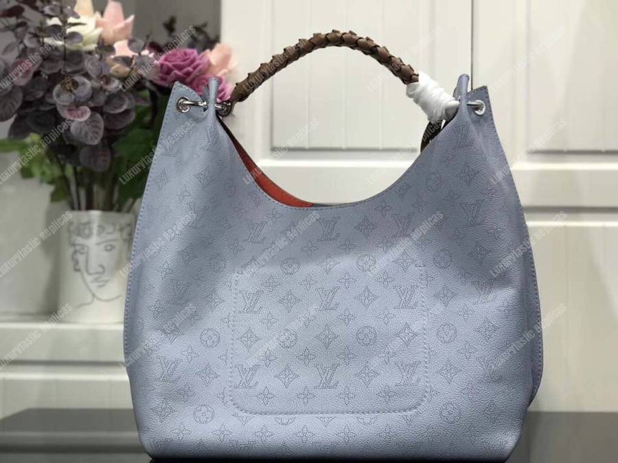 LV Carmel Mahina Monogram Bleu Horizon Pumpkin