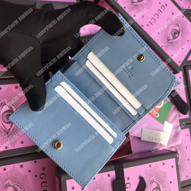 G*u*i gg marmont card case wallet aquamarine