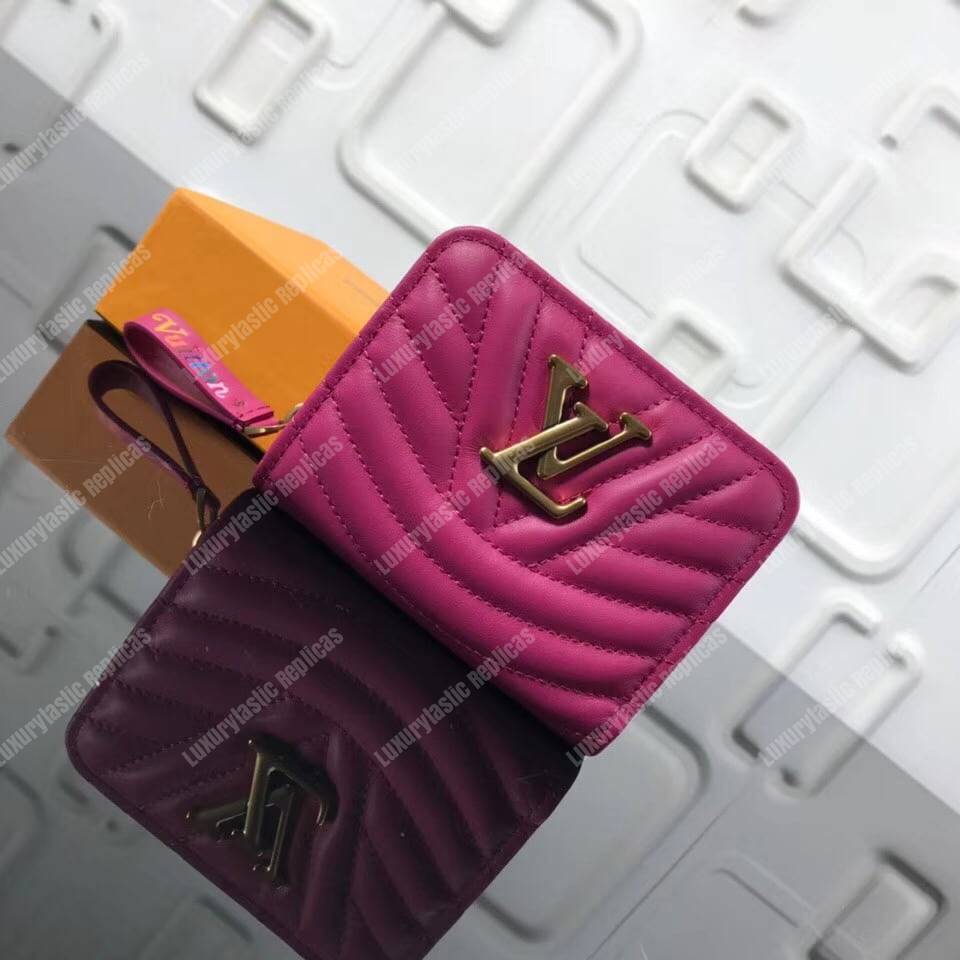 LV New Wave Zipped Compact Wallet Rose Freesia Pink