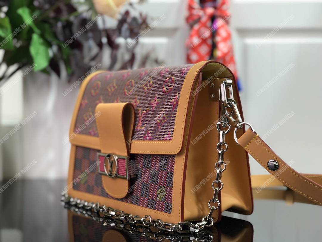 LV Dauphine MM Monogram Pop Print Pink