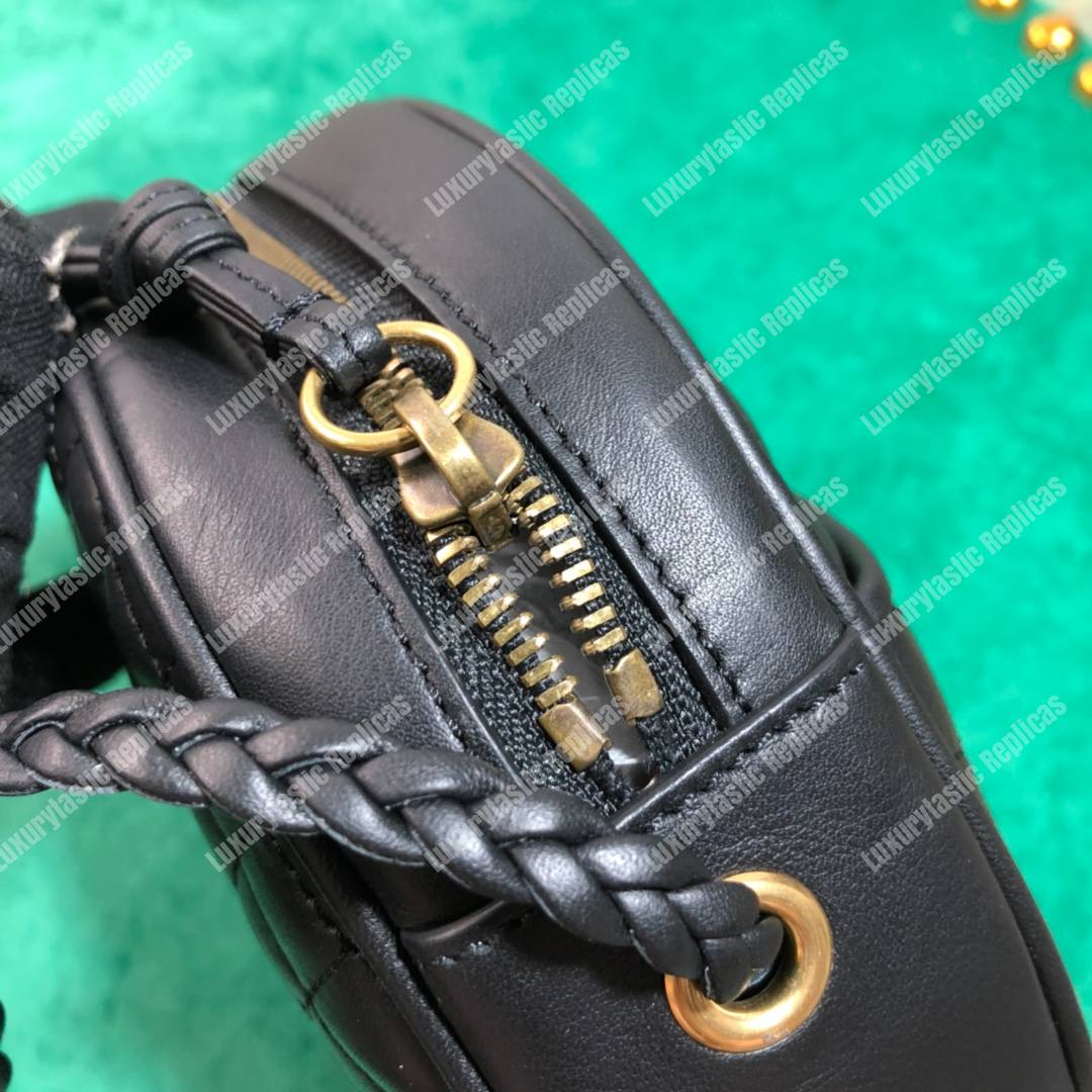 G*u*i laminated leather mini bag black