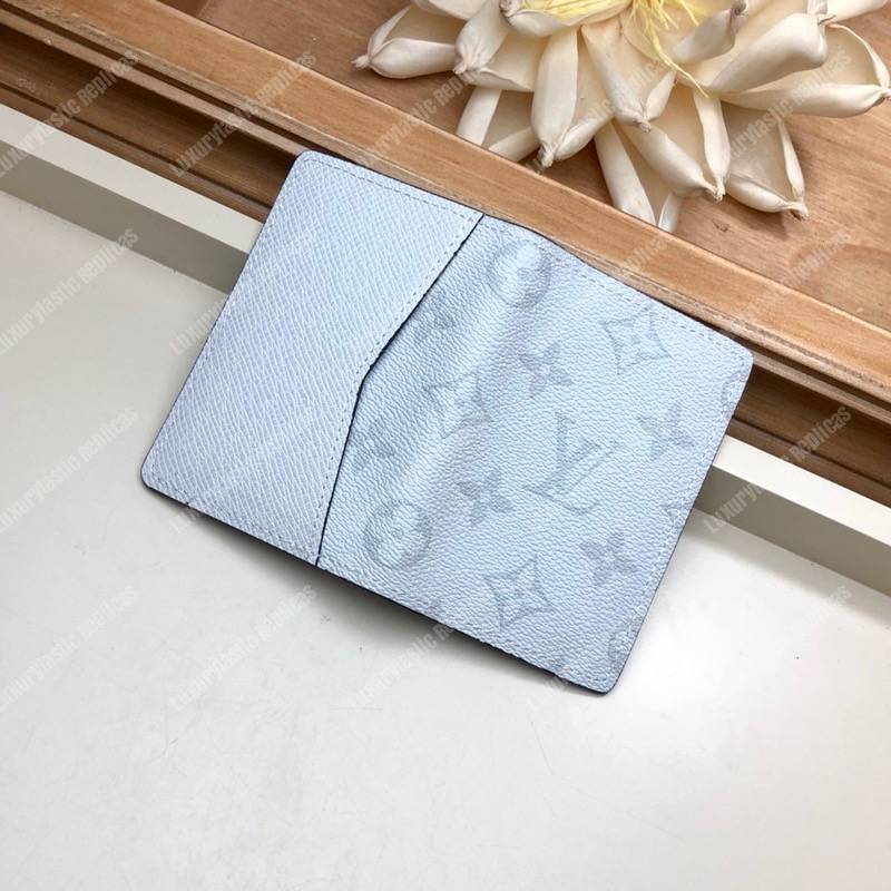 LV Pocket Organiser K45 Taiga Monogram White