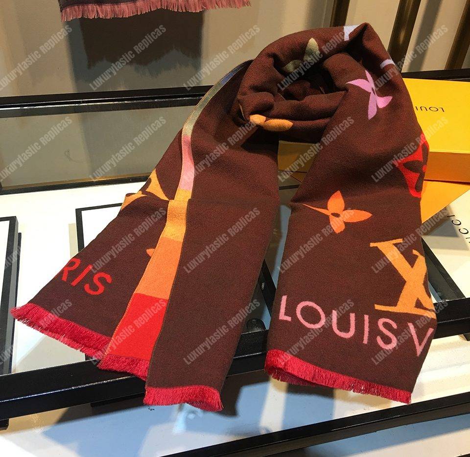 LV Reykjavik Scarf Cashmere & Wool Brown Multicolor