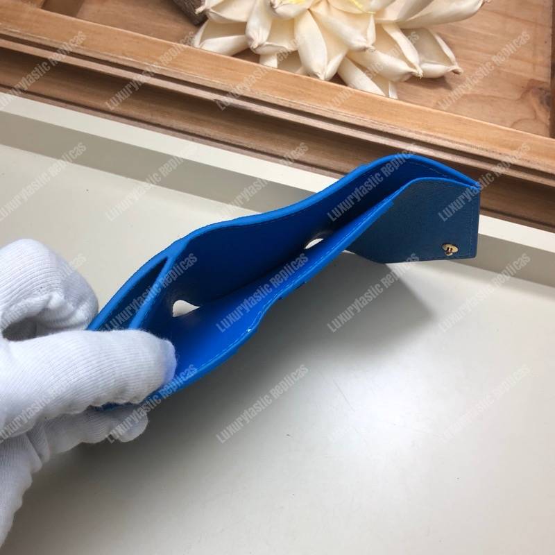 LV Zoé Wallet Monogram Bleu Jean colored leather