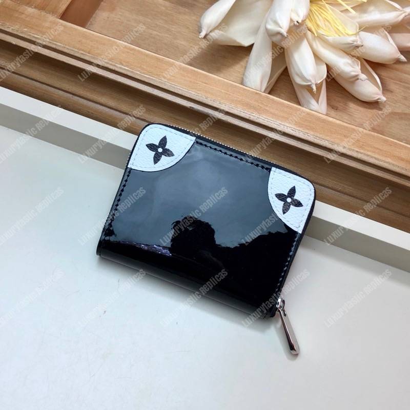 LV Zippy Coin Purse Patent Leather Monogram Black