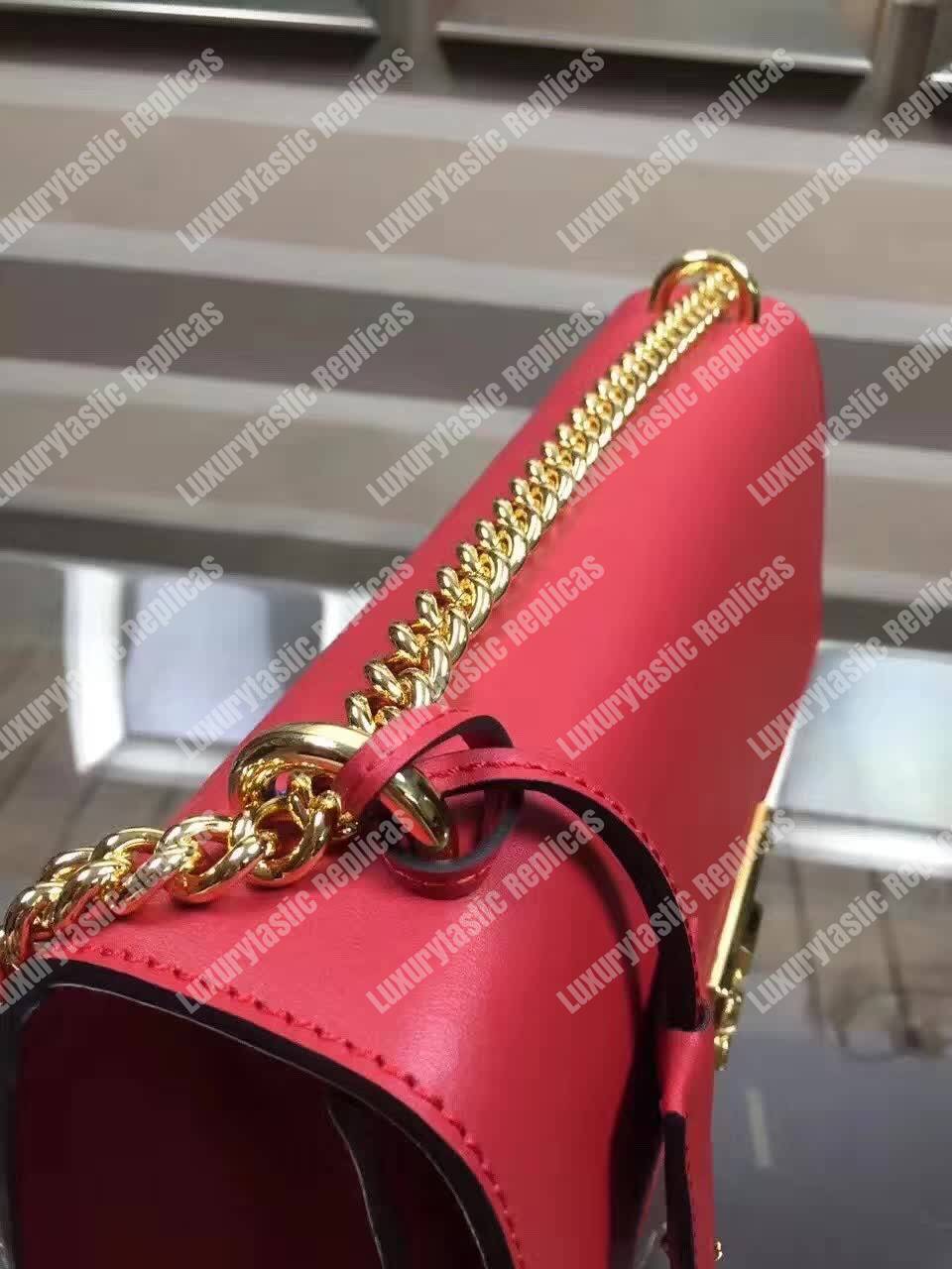 G*u*i padlock leather shoulder bag red