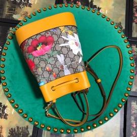 G*u*i ophidia gg flora small bucket bag yellow