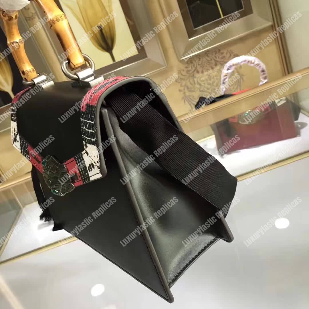 G*u*i lilith leather top handle bag black