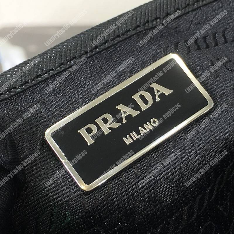Pra*a black nylon backpack yellow