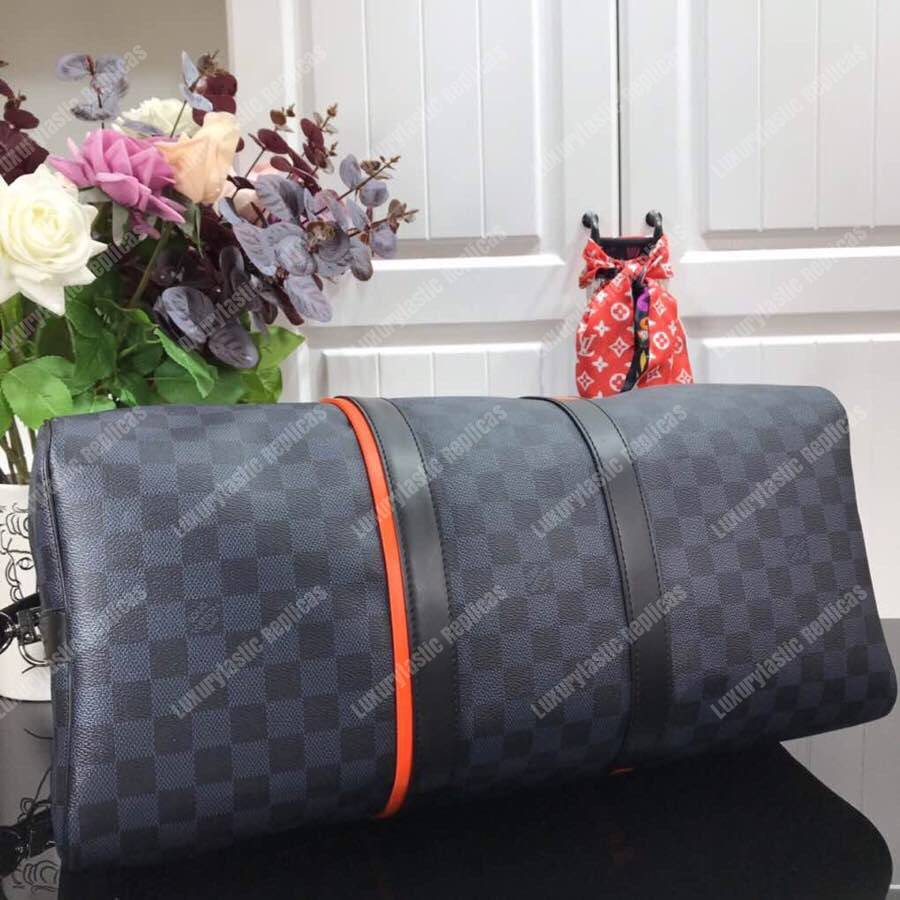 LV Keepall Bandoulière 45 Race Damier Cobalt Canvas