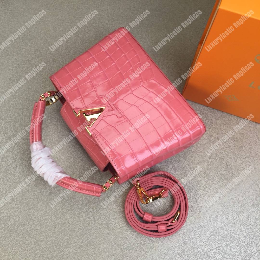 LV Capucines Mini Crocodilien Brillant Rose Tourmaline