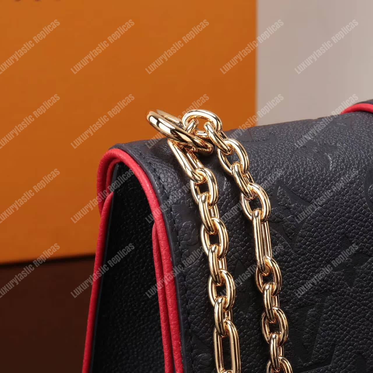 LV Saint Sulpice PM Monogram Empreinte Leather Marine Rouge