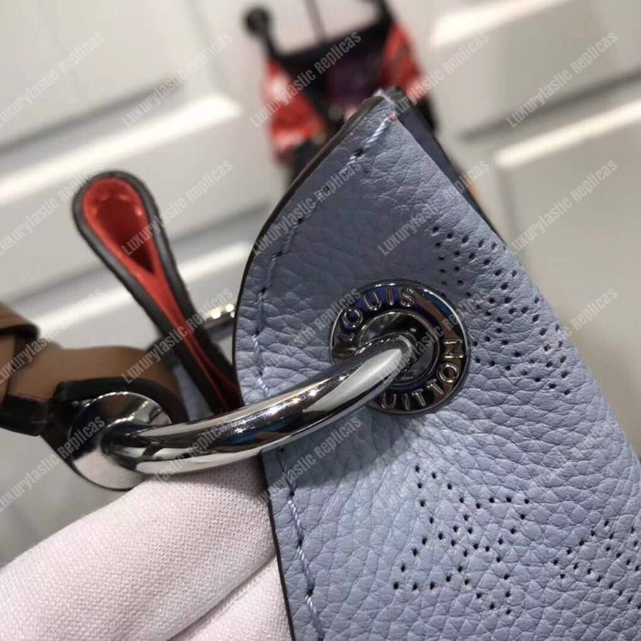 LV Carmel Mahina Monogram Bleu Horizon Pumpkin