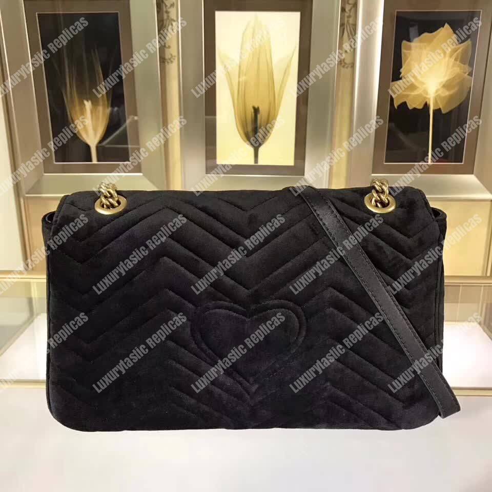 G*u*i gg marmont medium bag black velvet