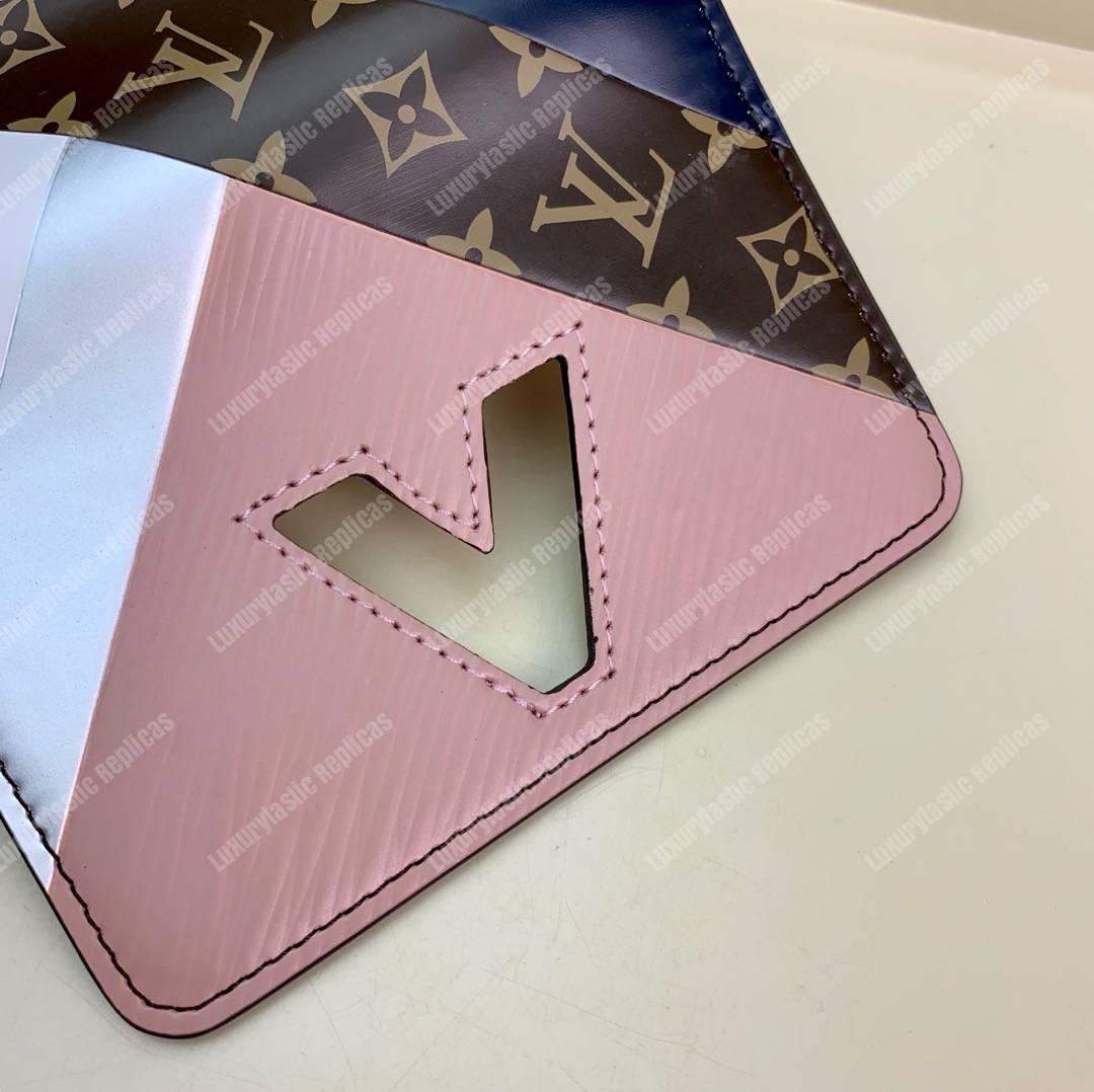 LV Twist Compact Wallet Epi Leather Monogram Blanc Rose
