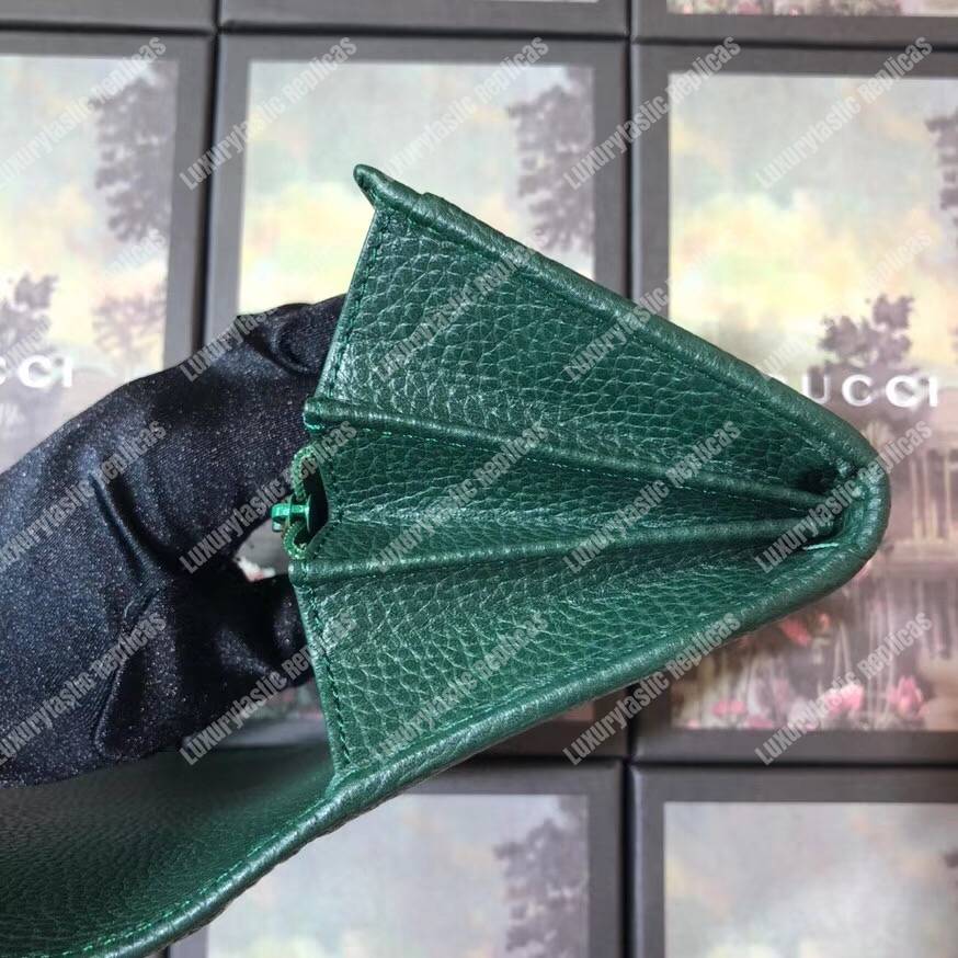 G*u*i garden leather continental wallet green with bat