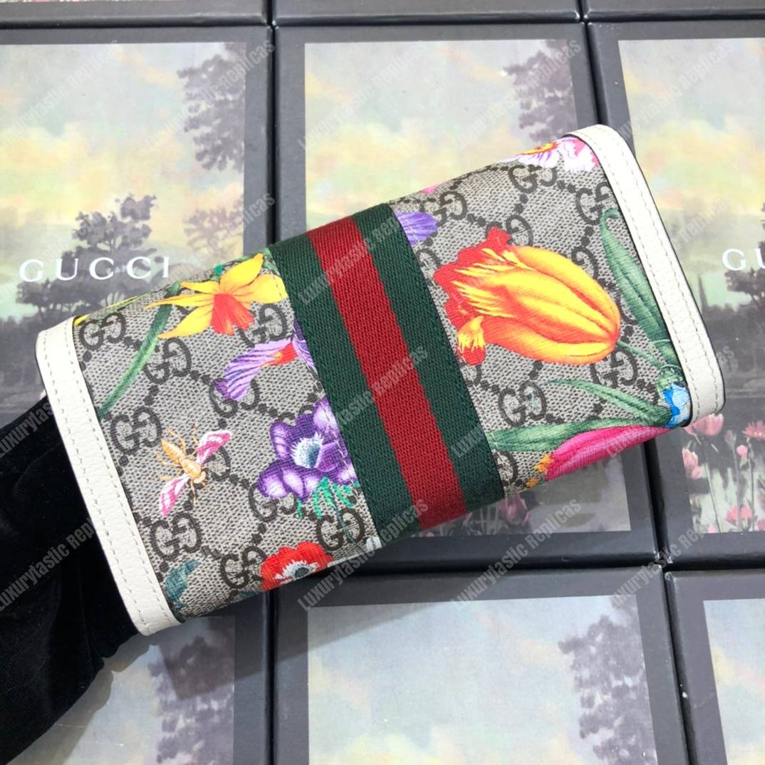 G*u*i ophidia gg flora continental wallet white