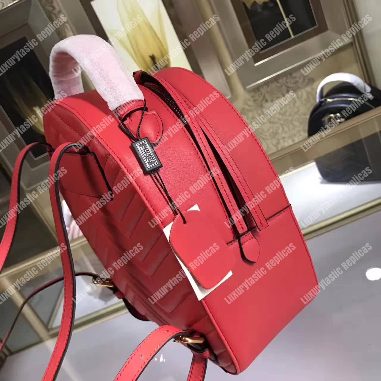 G*u*i gg marmont quilted leather backpack red