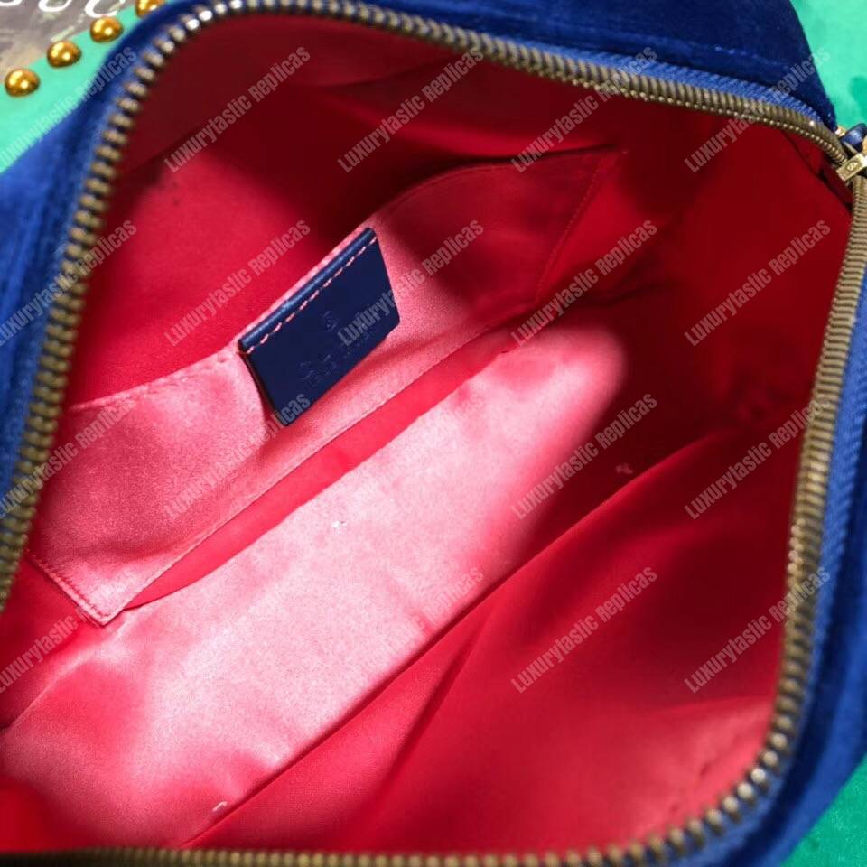 G*u*i gg marmont velvet small shoulder bag blue