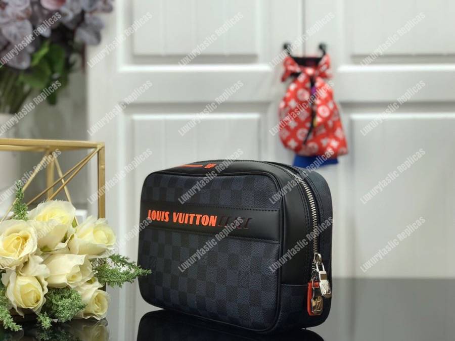 LV Toilet Pouch GM Damier Cobalt Canvas
