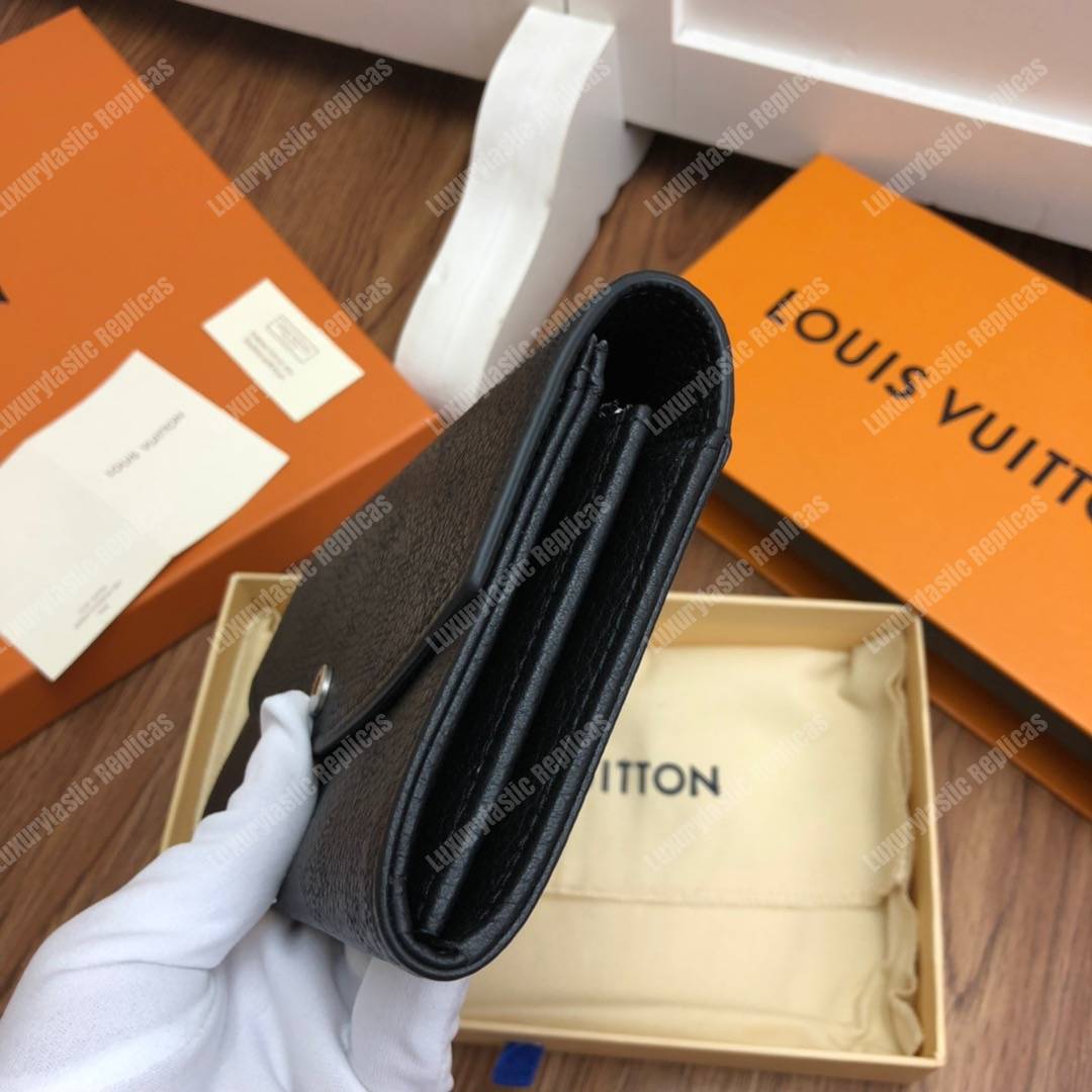 LV Iris Wallet Mahina Leather Noir