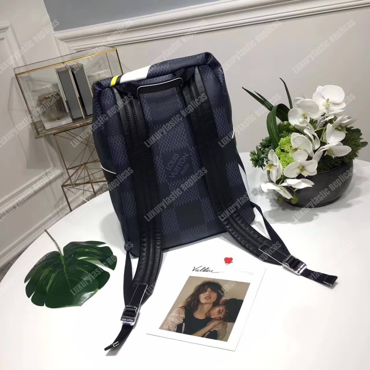 LV Apollo Backpack Damier Cobalt Canvas Yellow