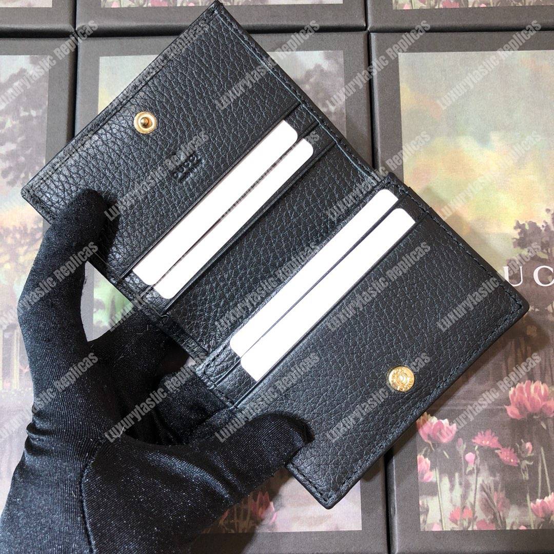 G*u*i leather card case black
