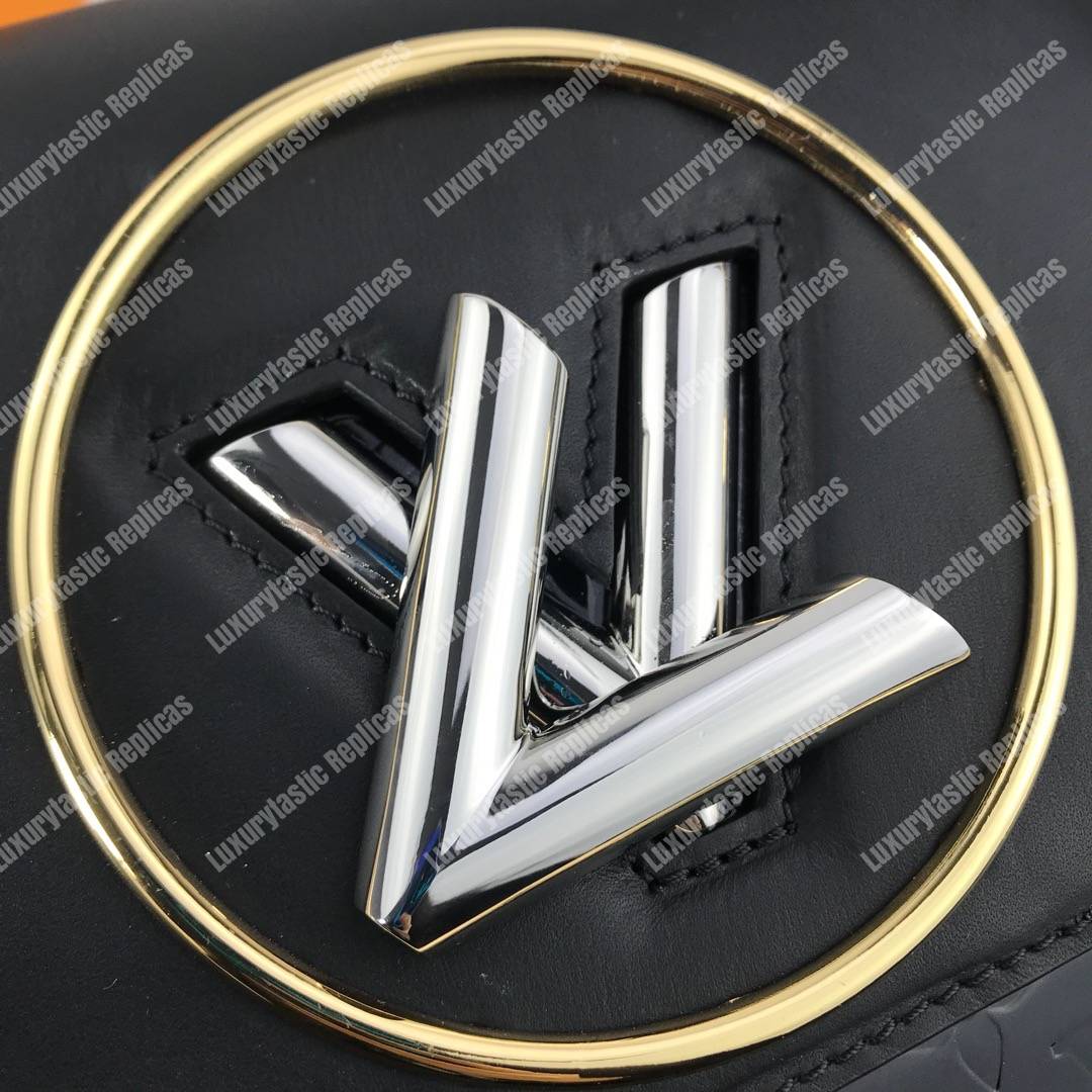 LV Pochette Twist Monogram Vernis Patent Leather Black