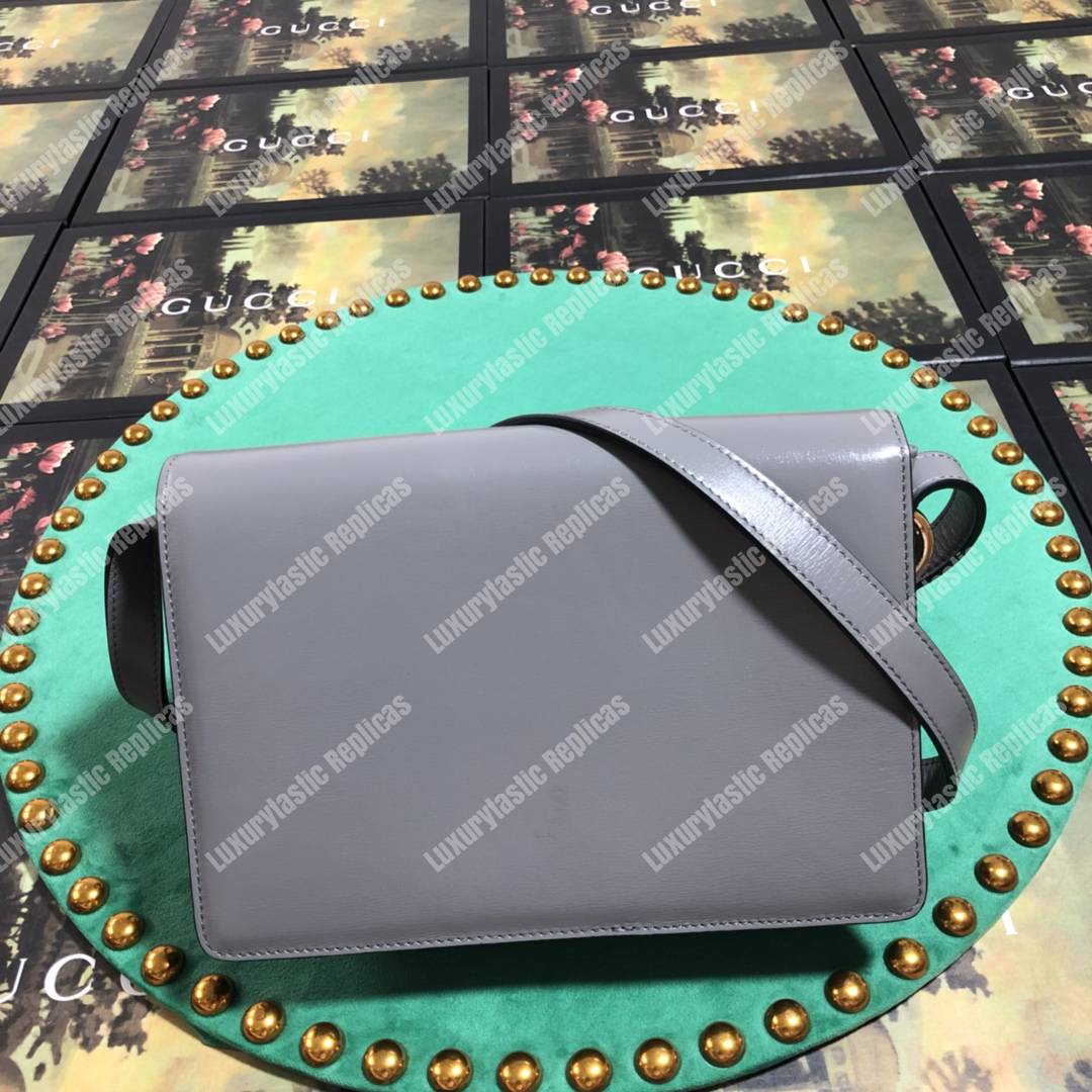 G*u*i small leather shoulder bag dusty grey