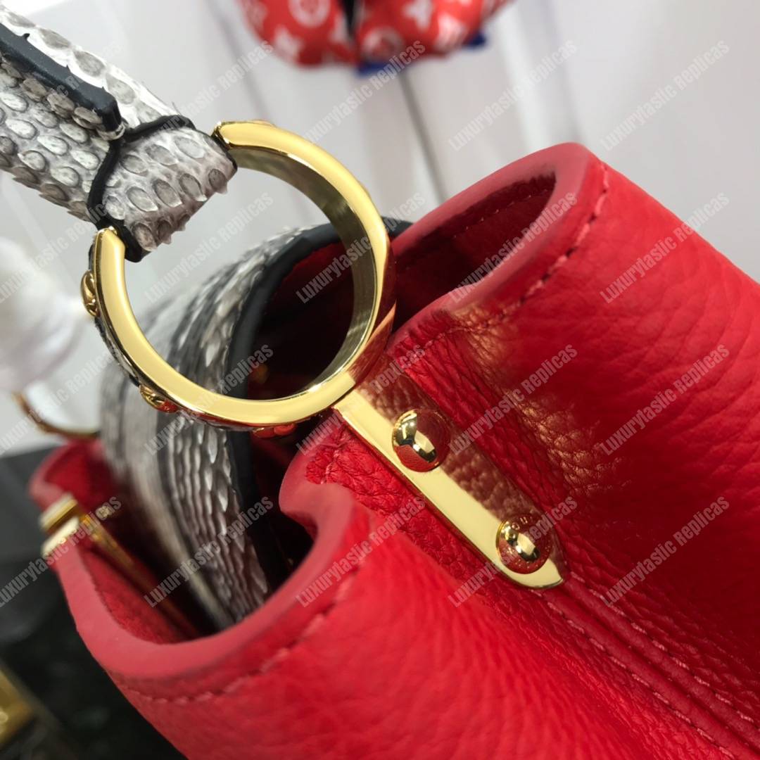 LV Capucines BB Taurillon Python Rouge