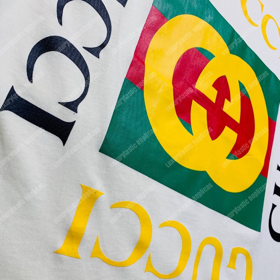 G*u*i cotton t-shirt vintage G*u*i logo white