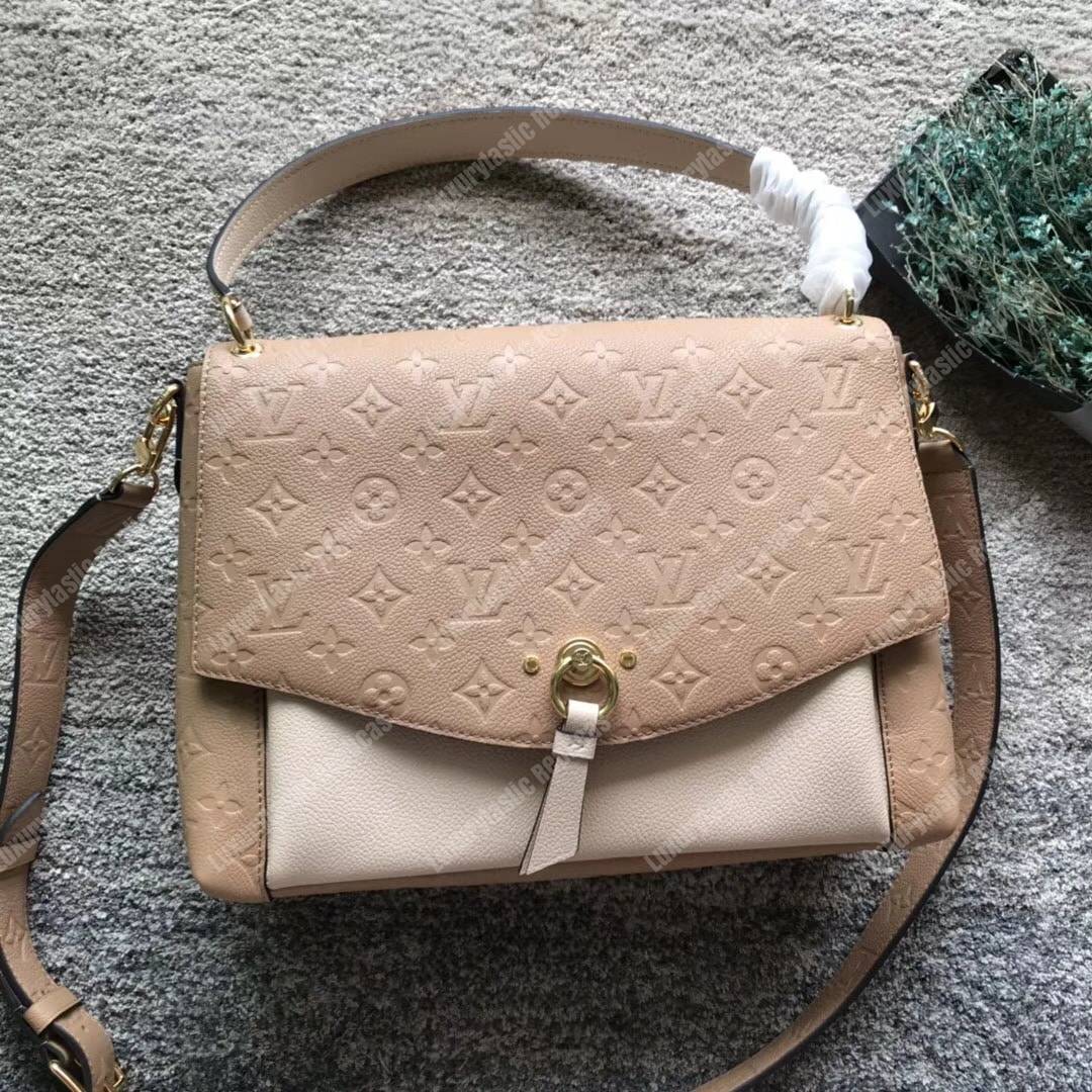 LV Blanche MM Monogram Empreinte Leather Papyrus Creme