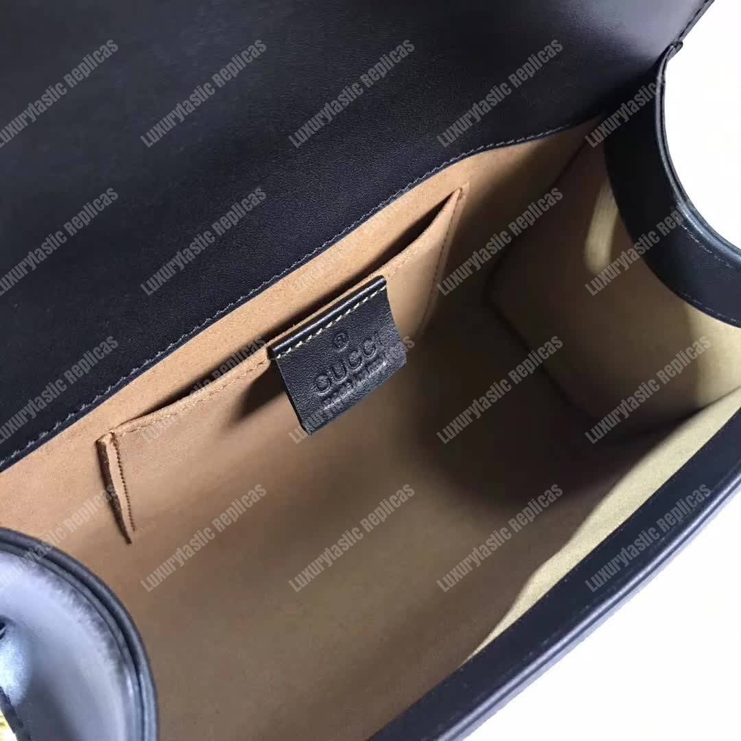 G*u*i padlock small gg bees shoulder bag beige ebony