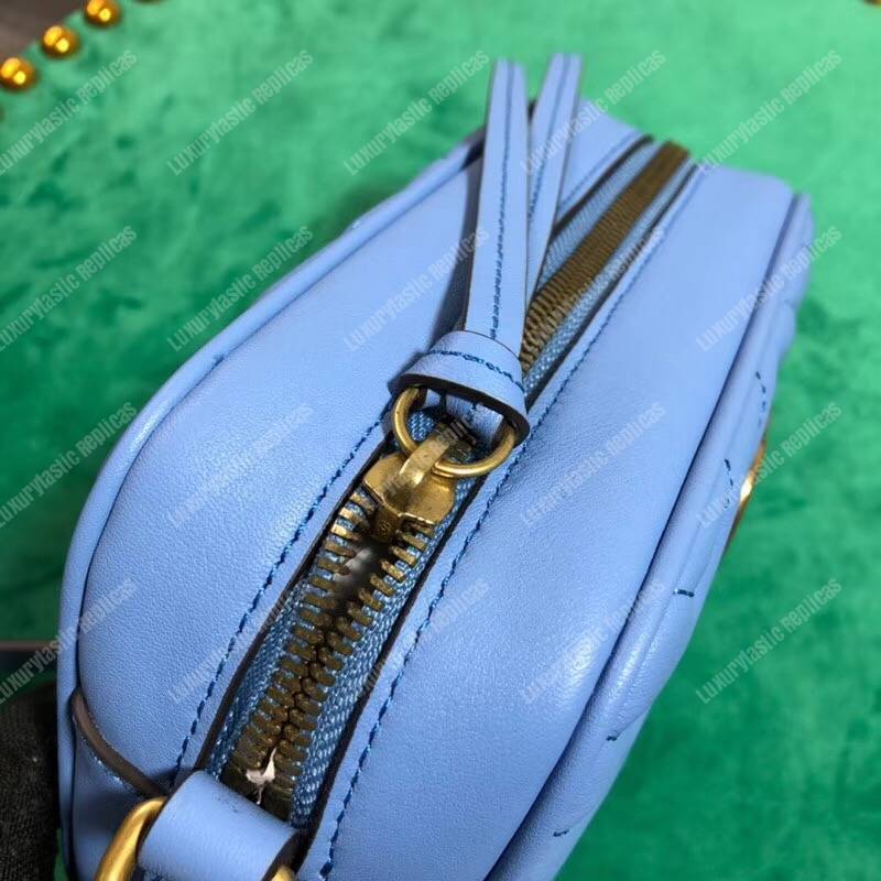 G*u*i gg marmont matelassé mini bag blue