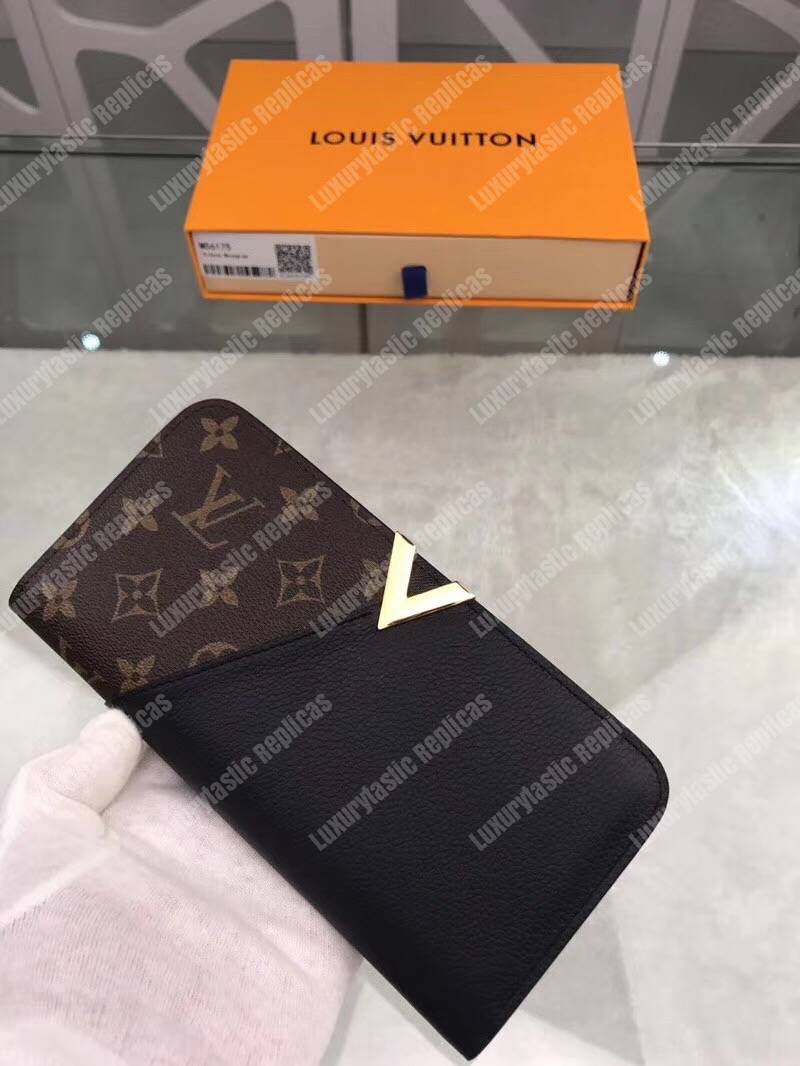 LV Monogram Canvas And Leather Kimono Wallet Black