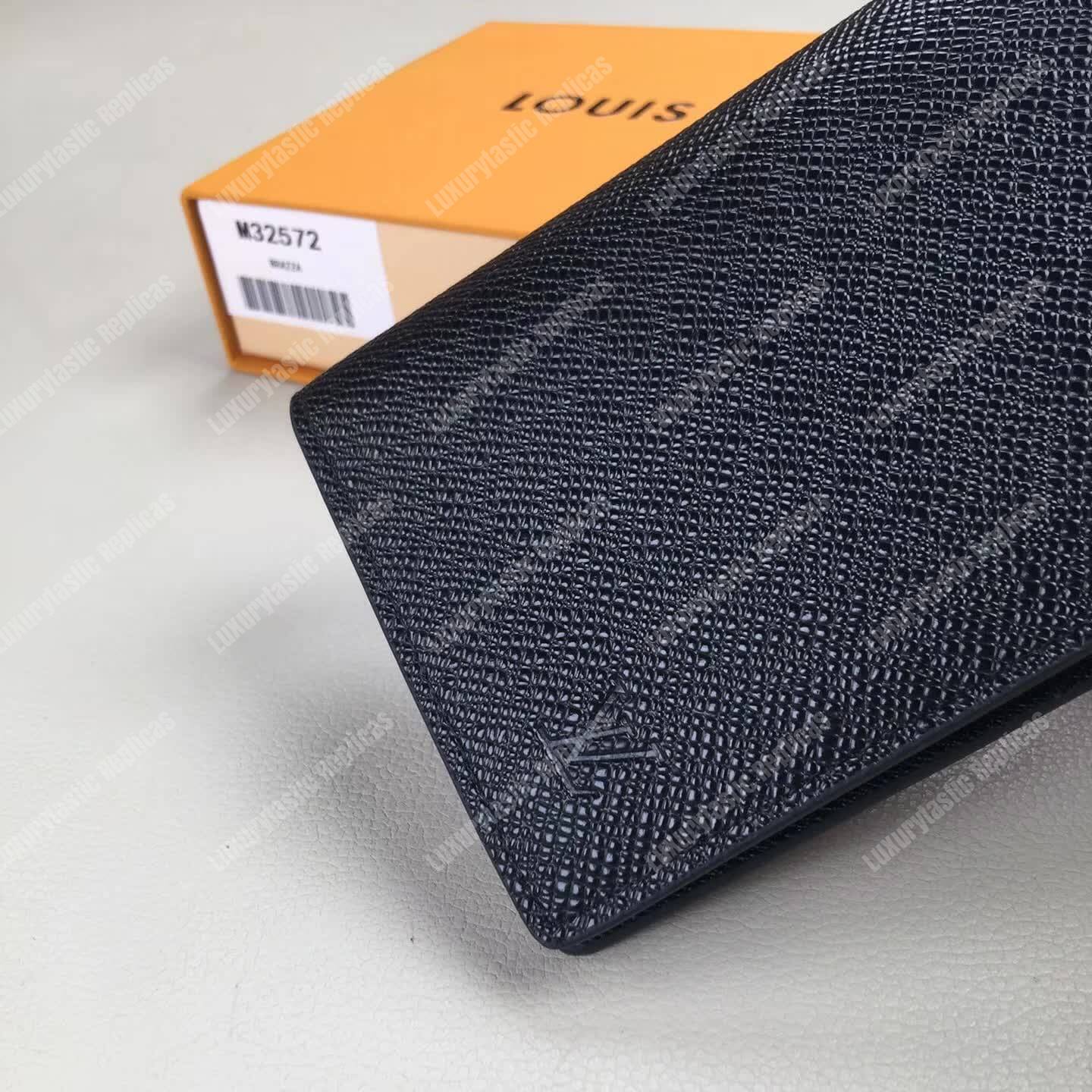 LV Brazza Wallet Taiga Leather Noir