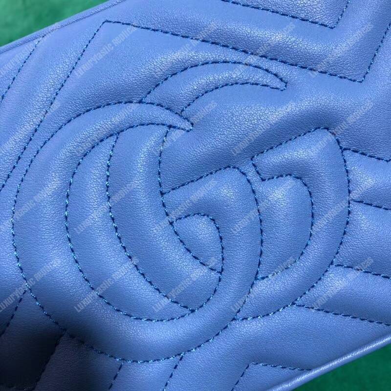 G*u*i gg marmont matelassé mini bag blue