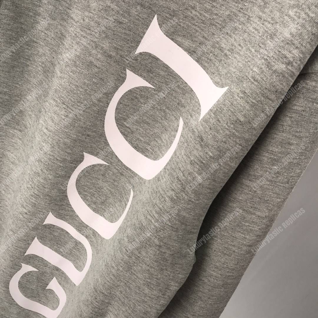 G*u*i print hooded sweatshirt grey