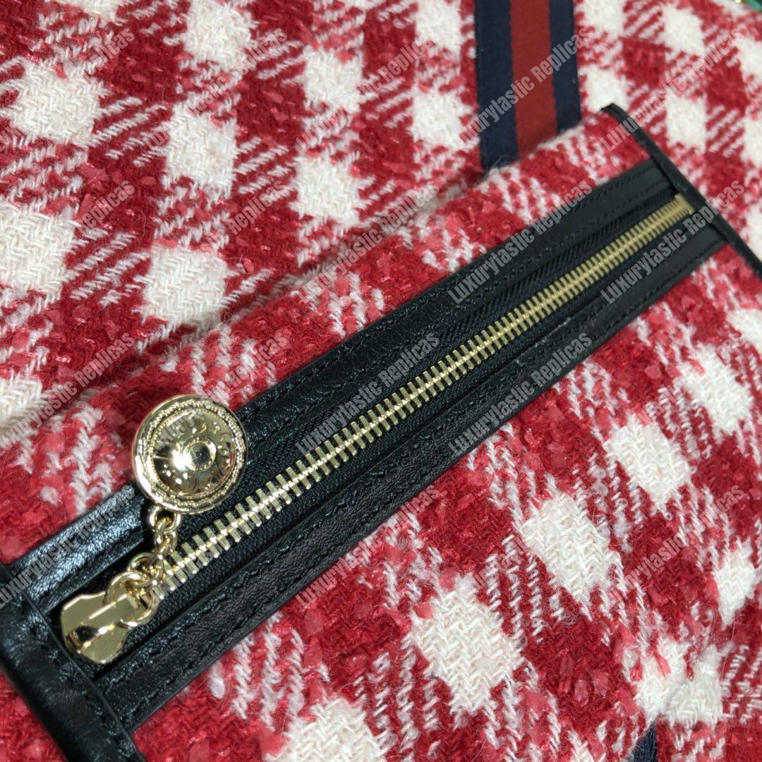 G*u*i rajah tweed large totoe white/red