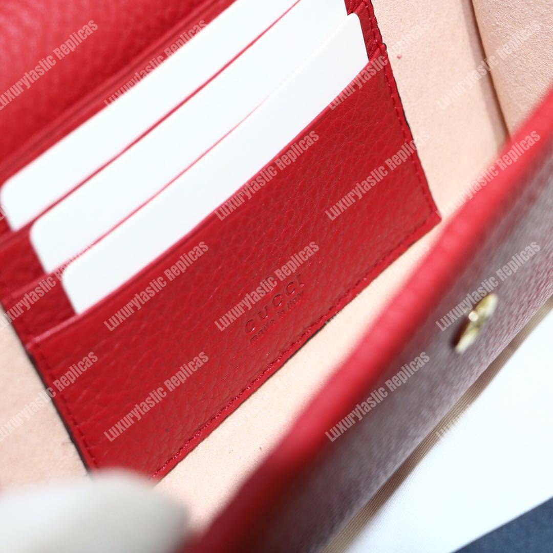 G*u*i gg calfskin mini shoulder flap bag red