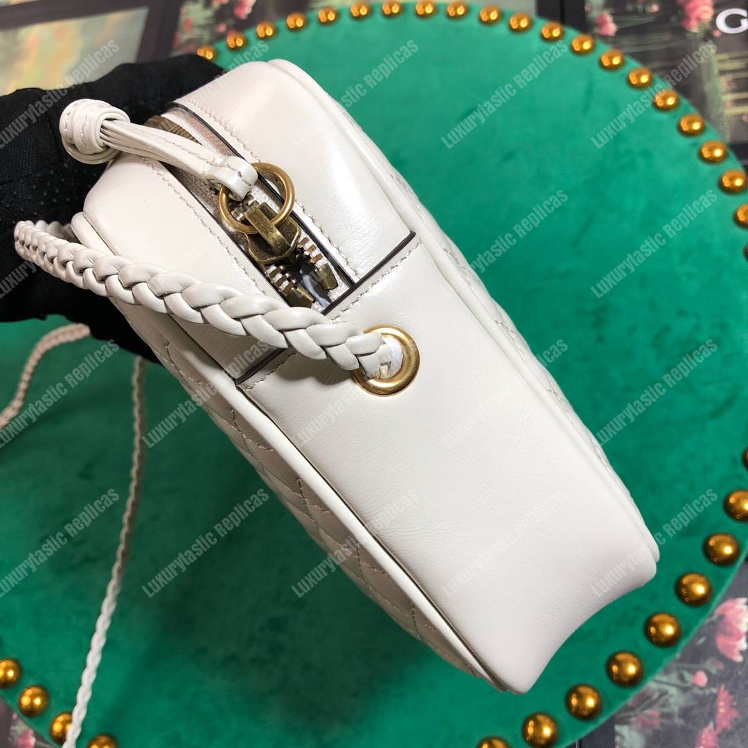 G*u*i quilted leather small shoulder bag white