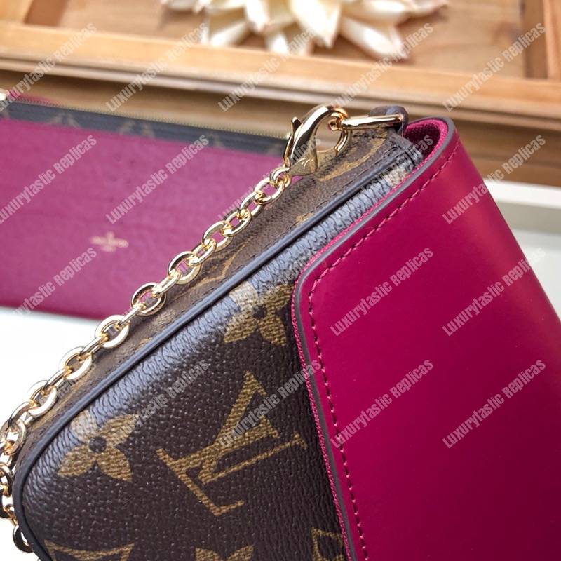 LV Pochette Félicie Monogram Soft Canvas Fuchsia