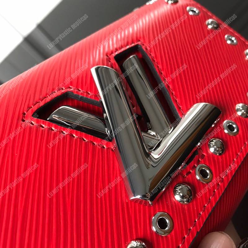 LV Twist Chain Wallet Epi Leather Red