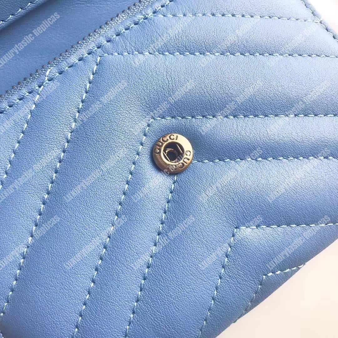 G*u*i gg marmont matelassé wallet light blue