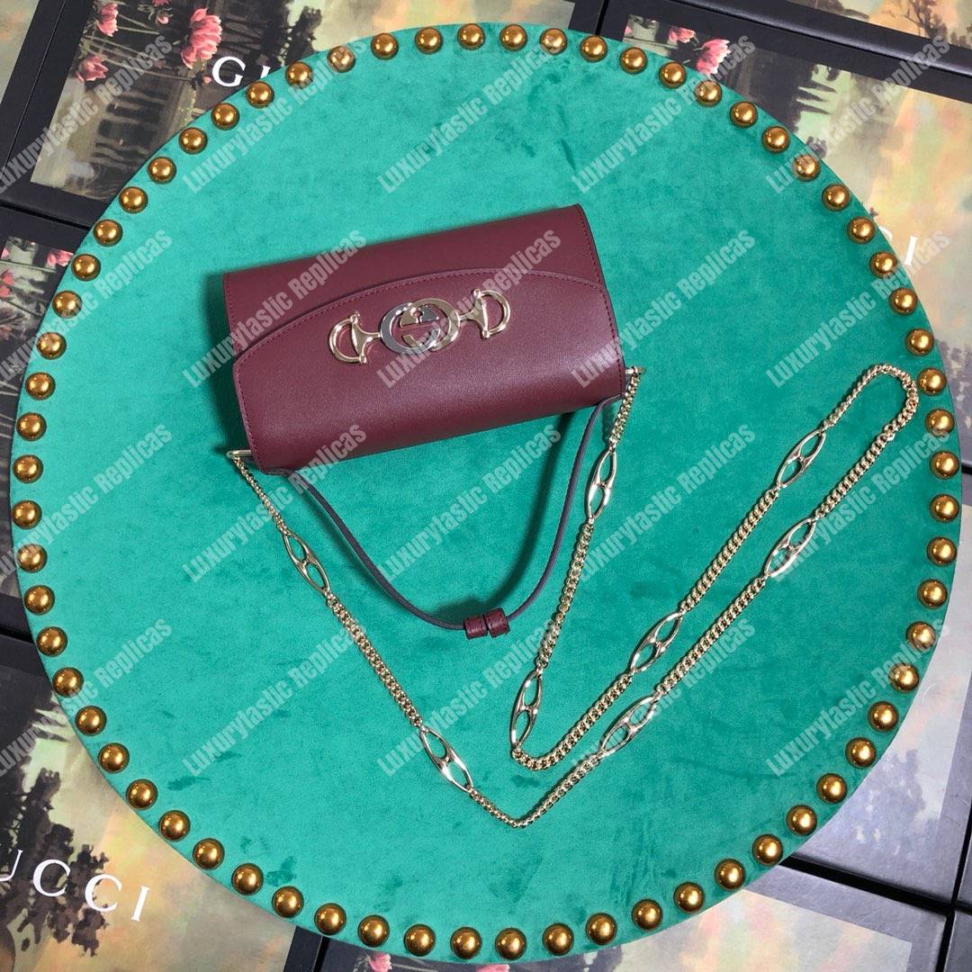 G*u*i zumi burgundy smooth leather mini bag