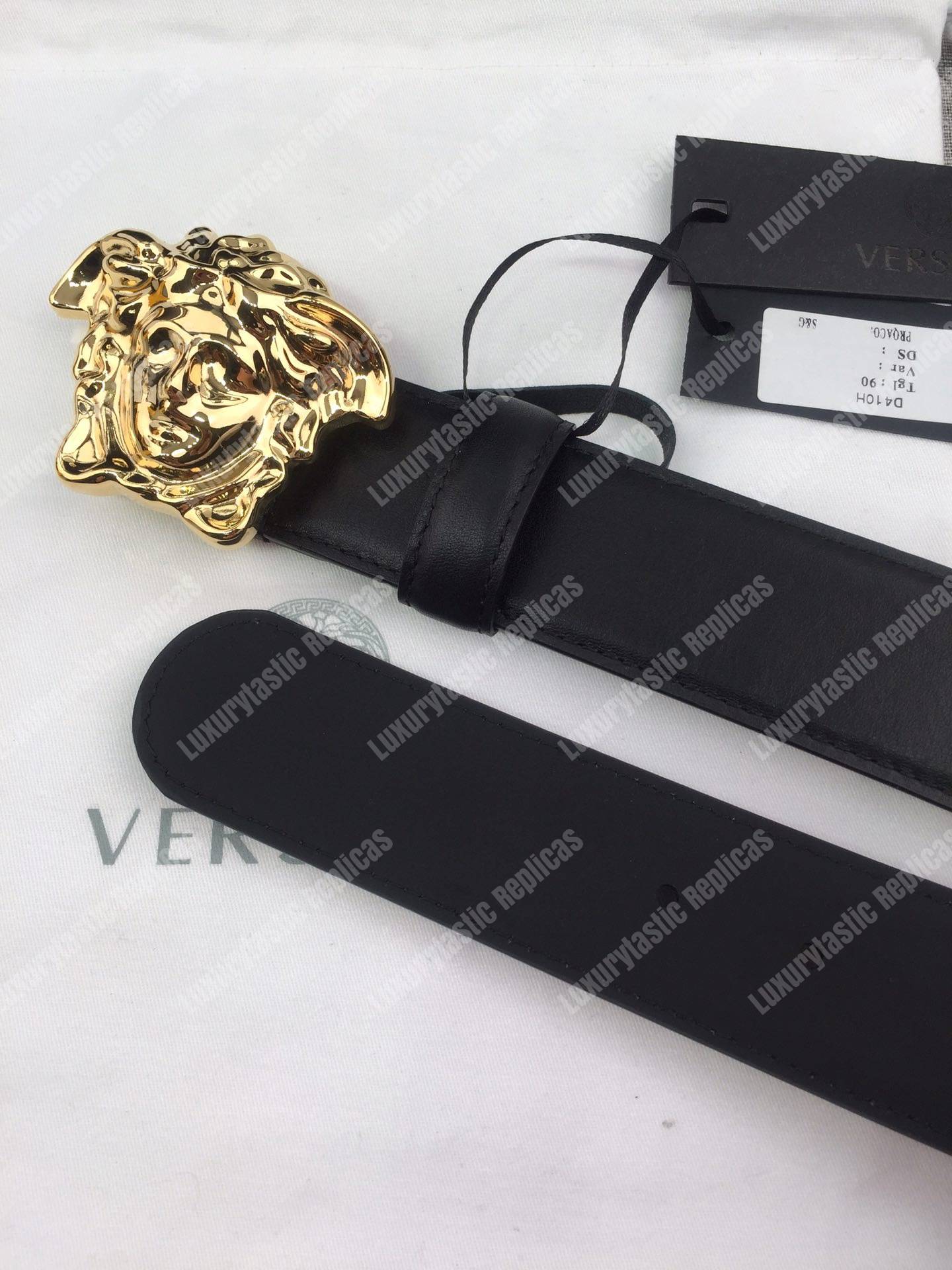 Versace Palazzo Belt with Gold Medusa Buckle