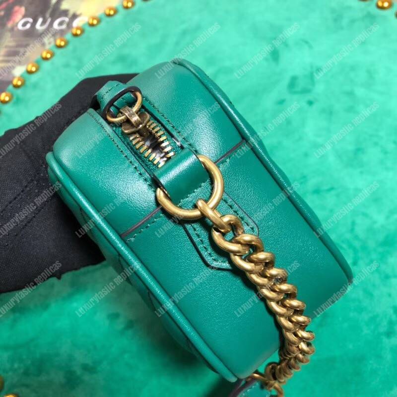 G*u*i gg marmont matelassé mini bag green